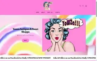 Yowza Antiques & Sweet Shoppe website