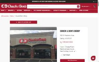 Chuck & Don's Pet Food & Supplies of Derby website