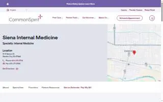 CommonSpirit Primary Care Siena website