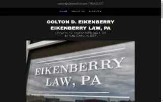 Colton D. Eikenberry, Eikenberry Law, PA website