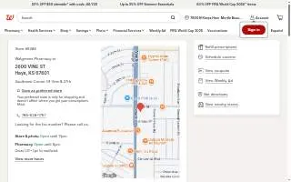 Walgreens Pharmacy of Hays website