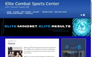 Elite Combat Sports Center website