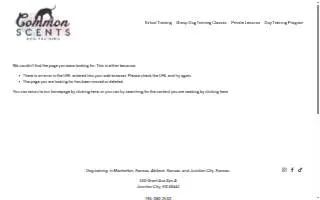 Common Scents Dog Training website