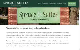 Spruce Suites Senior Apartment Living website