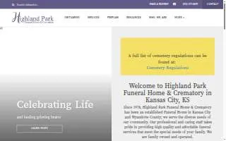 Highland Park Funeral Home and Crematory website