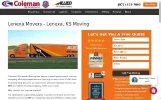 Coleman American Moving Services, Inc. of Lenexa website