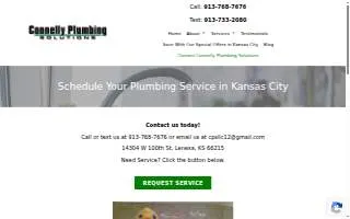 Connelly Plumbing Solutions of Lenexa website