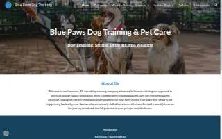 Blue Paws Dog Training of Liberal website