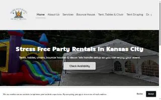 Galore Party Rentals website