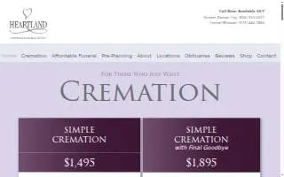 Heartland Cremation & Burial Society Overland Park Arrangement Center of Merriam website