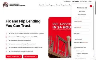 Crossroads Investment Lending website