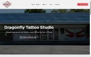 Dragonfly Tattoo Studio website