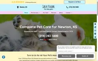 Great Plains Pet Hospital website