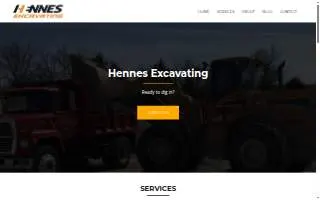Hennes Excavating website