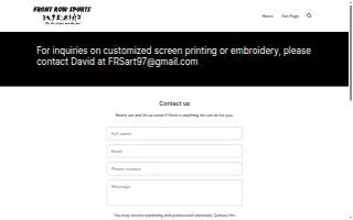 Front Row Sports website