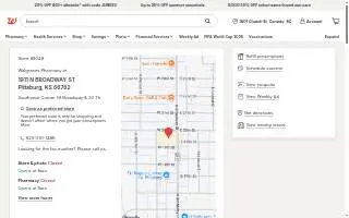 Walgreens Pharmacy of Pittsburg website