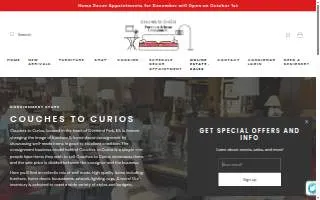 Couches to Curios website