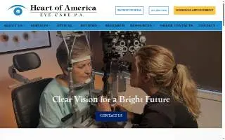 Heart of America Eye Care website