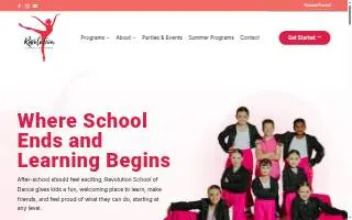 Revolution School of Dance website