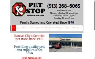 Pet Stop website