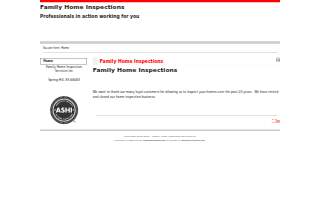 Family Home Inspection Services