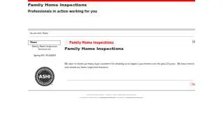 Family Home Inspection Services of Spring Hill website