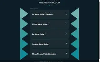 Mesa Notary Professional Services of Spring Hill website