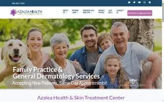 Azalea Health and Skin Treatment Center website