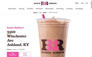 Baskin-Robbins of Ashland website
