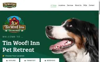 Tin Woof Inn Pet Retreat of Ashland website