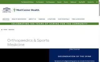 Med Center Health Orthopaedics & Sports Medicine website
