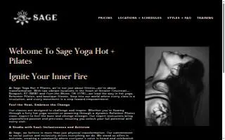 Sage Yoga Hot + Pilates website