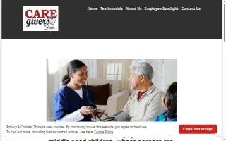 Caregivers By Linda website