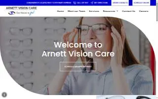 Arnett Vision Care website