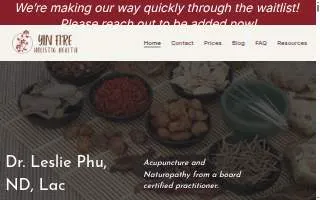 Yin Fire Holistic Health website