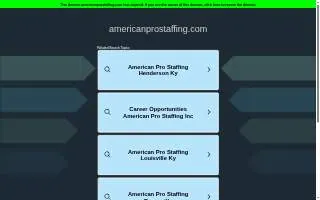 American Pro Staffing, Inc website