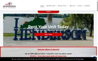 Henderson Self Storage website