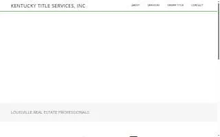 Kentucky Title Services, Inc. of Jeffersontown website