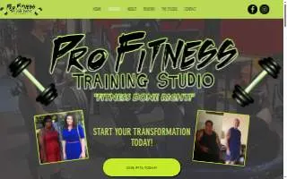 Pro Fitness Training Studio website