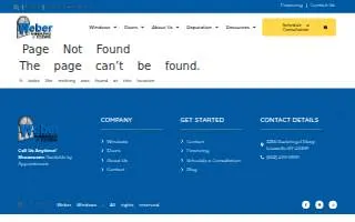 Weber Windows website