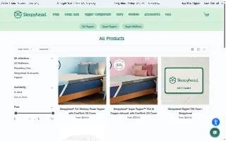 Sleepyhead Mattress and Furniture website