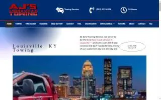 AJ's Towing Service website