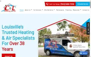C & L Heating and Air of Louisville website