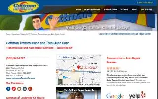 Cottman Transmission and Total Auto Care of Louisville website