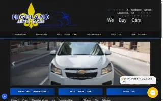 Highland Auto Sales of Louisville website