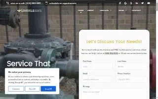 Louisville Mechanical Services website