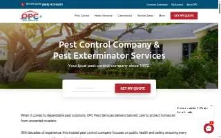 OPC Pest Services website