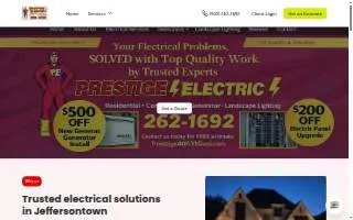 Prestige Electric of Louisville website
