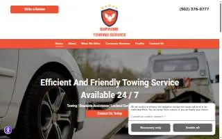 Supreme Towing Service website