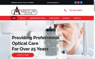 Absolute Eye Care website